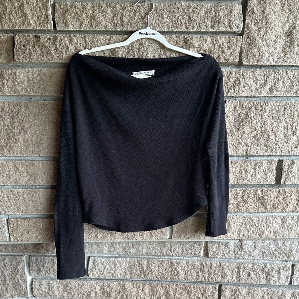 Free People We The Free Black Off-The-Shoulder Top Women’s Medium